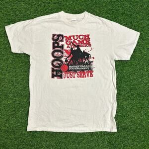 White,  ‘Just Serve’, Much Game Athletics, Basketball Tee